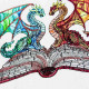 Sapphire and Fire Dragon on Book Sapphire and Fire Dragon on Book