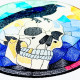 Stained Glass Raven On Skull Art