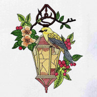Bird On Floral Lantern