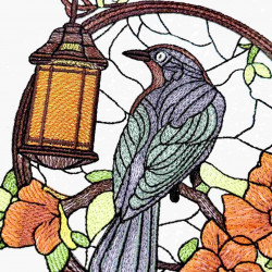 Crow With Lantern And Flowers
