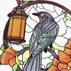 Crow With Lantern And Flowers