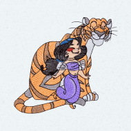 Arabian Princess With Tiger