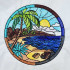 Stained Glass Beach Scene
