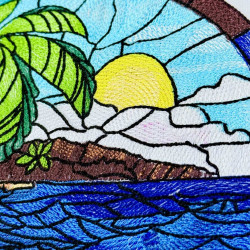 Stained Glass Beach Scene