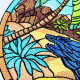 Stained Glass Beach Scene