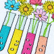 Raindow Flower Beakers