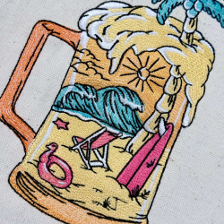 Beach Scene On Glass
