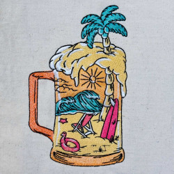 Beach Scene On Glass