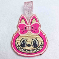 Pink Bow Furry Animal Doll Face