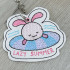 Lazy Summer Funny Rabbit Saying ITH Key Fob