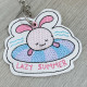 Lazy Summer Funny Rabbit Saying ITH Key Fob