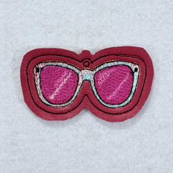 Pink Glasses ITH Key Fob