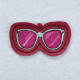 Pink Glasses ITH Key Fob
