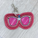 Pink Glasses ITH Key Fob