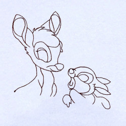 Deer And Rabbit Line Art
