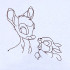 Deer And Rabbit Line Art