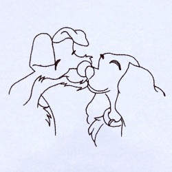 Dog Couple Line Art