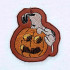 Nosey Dog in Jack o Lantern Keyfob