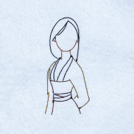 Tribal Princess Line Art
