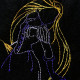 Long Haired Maiden Line Art
