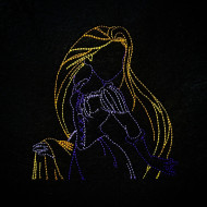 Long Haired Maiden Line Art