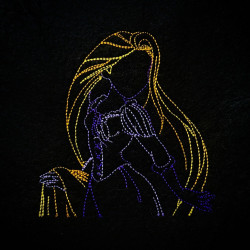 Long Haired Maiden Line Art
