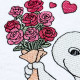 Nosey Dog With Bouquet