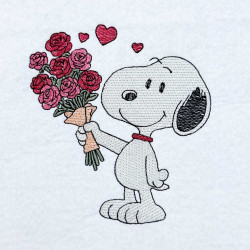 Nosey Dog With Bouquet