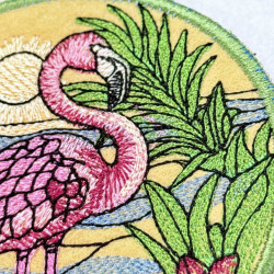 Flamingo Suncatcher ITH Coaster