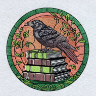 Raven On Antique Books