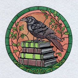 Raven On Antique Books