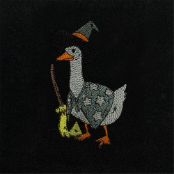 Witchy Goose With Broomstick