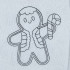 Gingerbread Man With Candy Cane Line Art