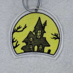 Haunted House Moon Keyfob