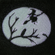 Purple Embossed Halloween Silhouette Purple Embossed Halloween Silhouette