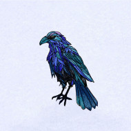 Raven As Stained Glass