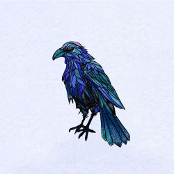 Raven As Stained Glass