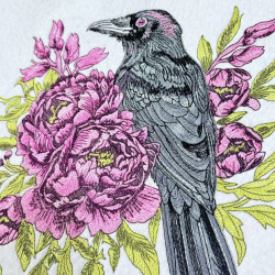Raven And Flowers