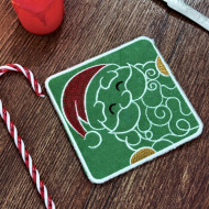 Santa Claus Applique ITH Coaster