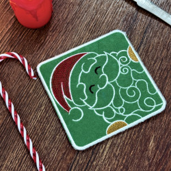 Santa Claus Applique ITH Coaster