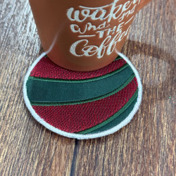 Candy Cane Ornament ITH Coaster