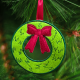 Christmas Wreath ITH Bow Coaster Christmas Wreath ITH Bow Coaster