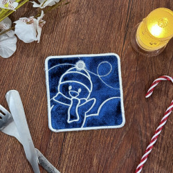 Snowmen With Santa Hat ITH Coaster