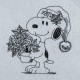 Santa Dog With Poinsettias Line Art