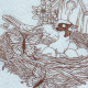 Mother Bird With Nest Line Art