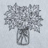 Mason Jar With Autumn Leaves Line Art