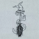 Witch Broom With Hat Line Art