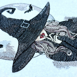 Spooky Witch Face With Full Moon
