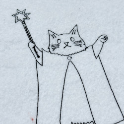 Wizard Cat Line Art