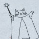 Wizard Cat Line Art